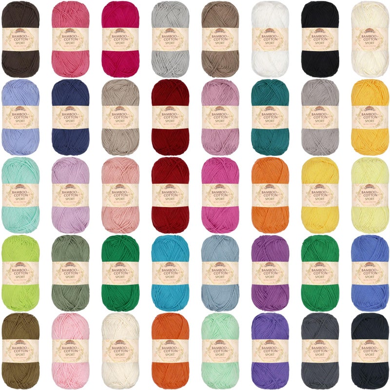 BambooMN خيوط جوبيل من القطن البامبو - 50غ/كرة - مجموعة متنوعة - 4 كرات - Image 1